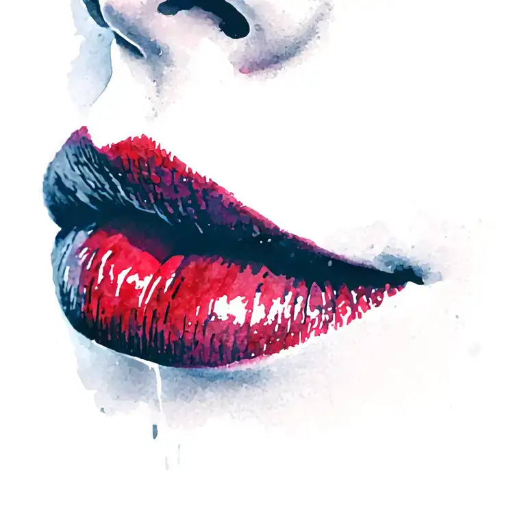 Kiss Imprint Of Girl Lips Red