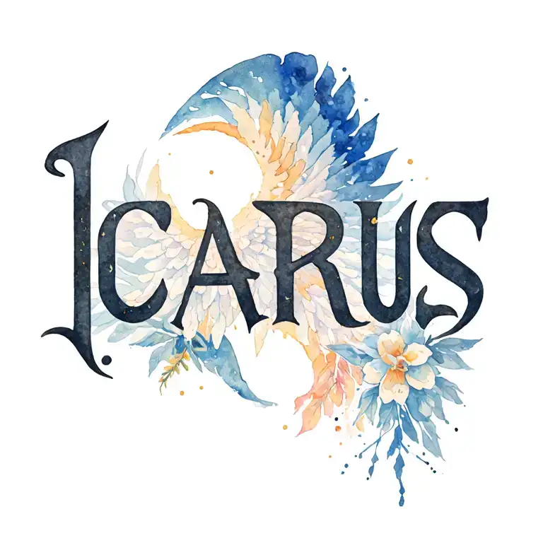 Icarus Tattoo Latin Text
