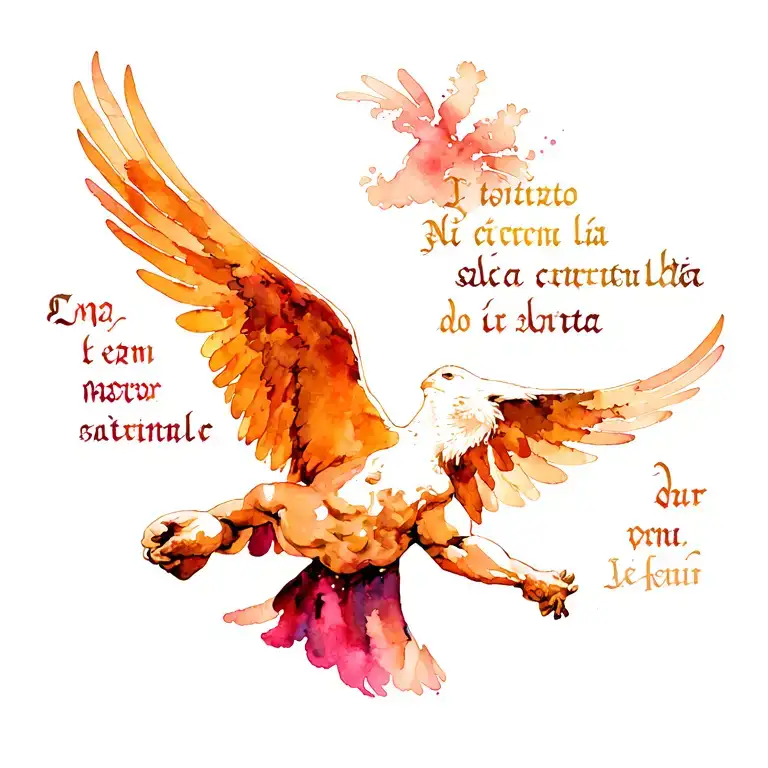 Icarus Flying Tattoo Latin Text