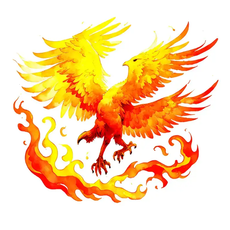 Phoenix Rising From Flames