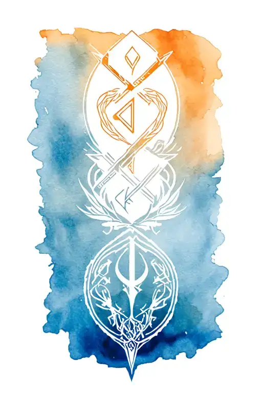 Military With Metal And Viking Runes