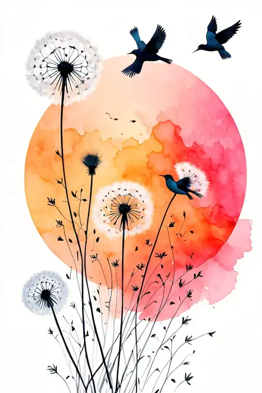 Massilia In The Background With Birds And Dandelion