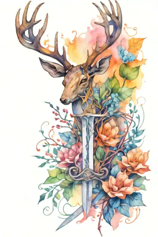 Sword With Antlers And And Vines