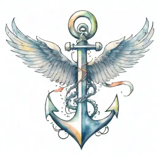 Anchor With A Raven Flying
