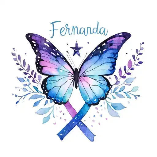 Fernanda Katlyn Valeria Those Names Forming An Infinity With A Butterfly And A Star