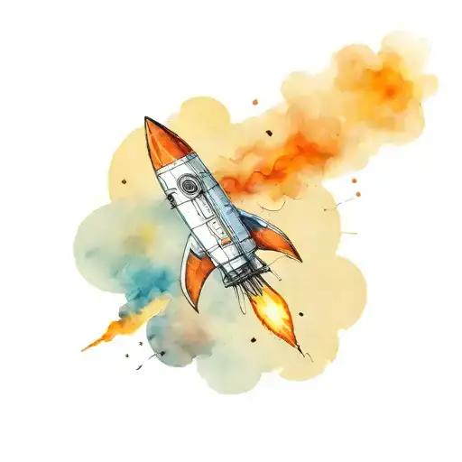 A Rocket On The Background Of The Earth