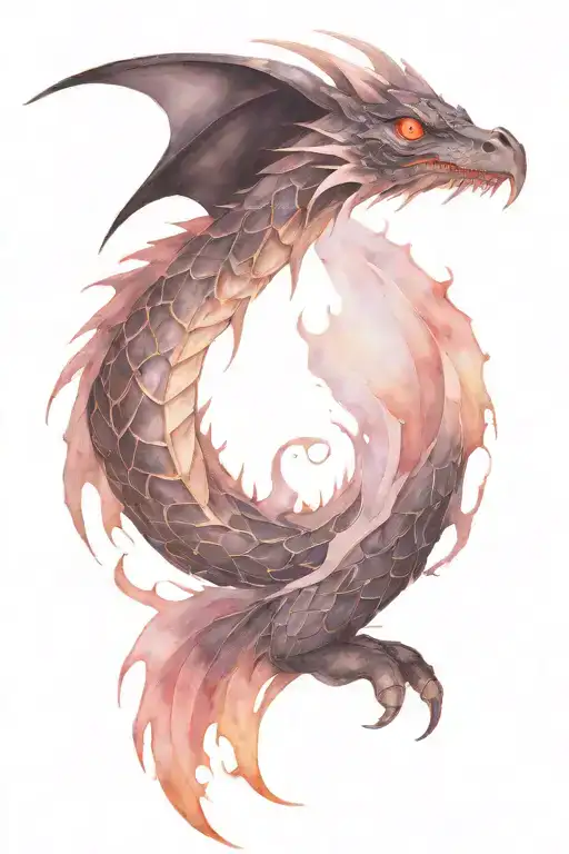 Black Wyvern With White Eyes