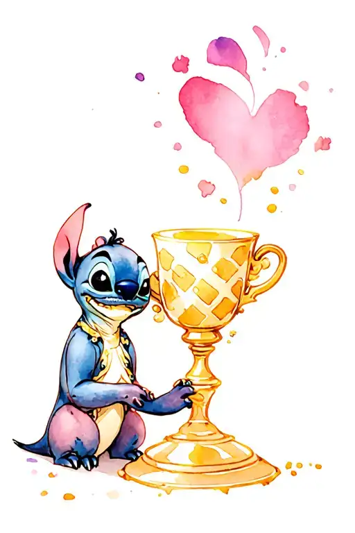 Stitch Holding Chip The Cup From Beauty And The Beast