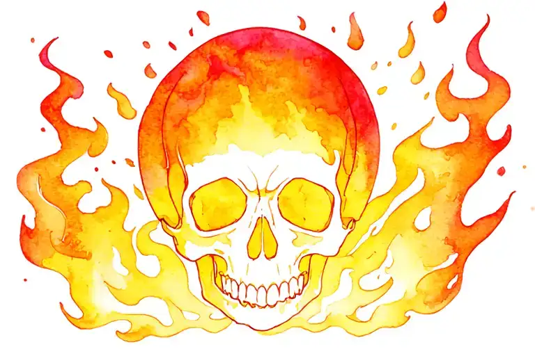 Skull Engulfed In Flames