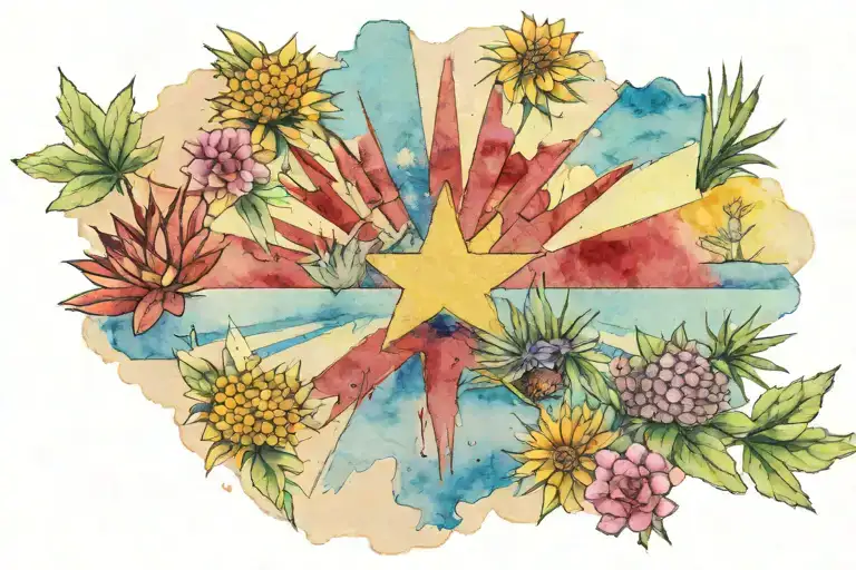 Arizona Flag California Flag Merged