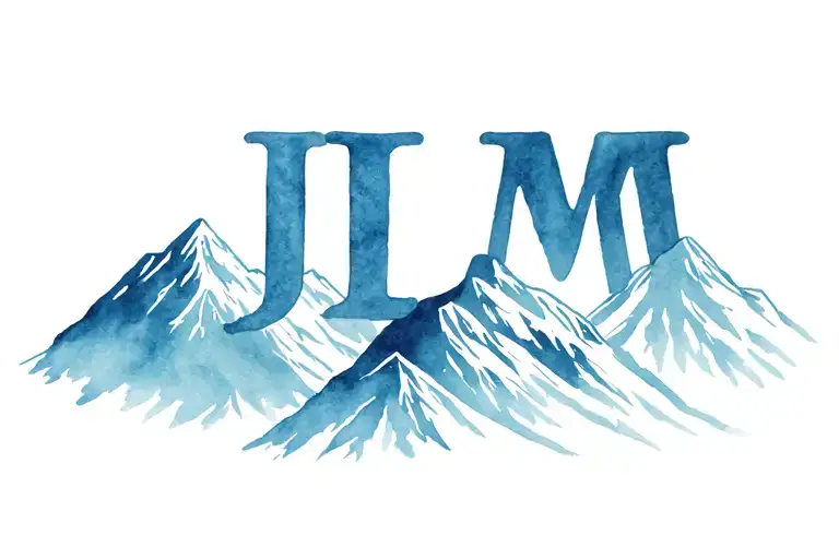 Jlm Initials Blended With A Mountain