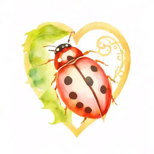 Heart Ladybug Name Written