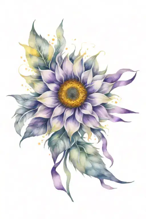 Purple Ribbon With The Purple Leopard Print Sunflower