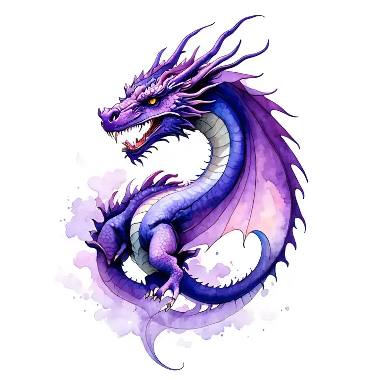 Purple Dragon Watercolour