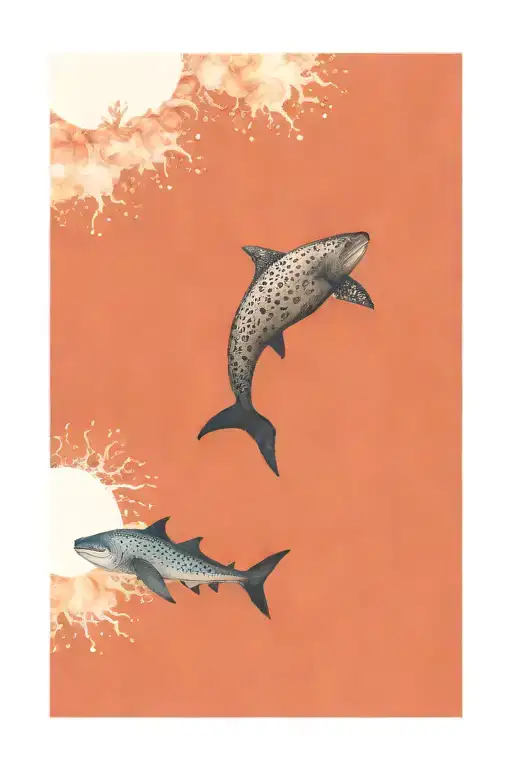 Whale Shark And Sea Turtle As Yin And Yang Symbol