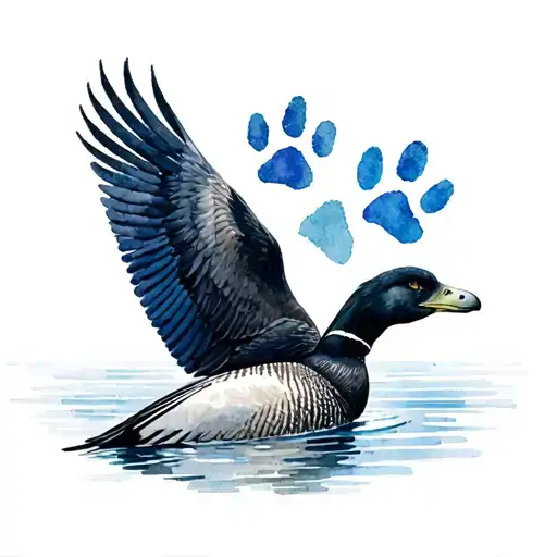 Dog Paw Print Loon And Eagle