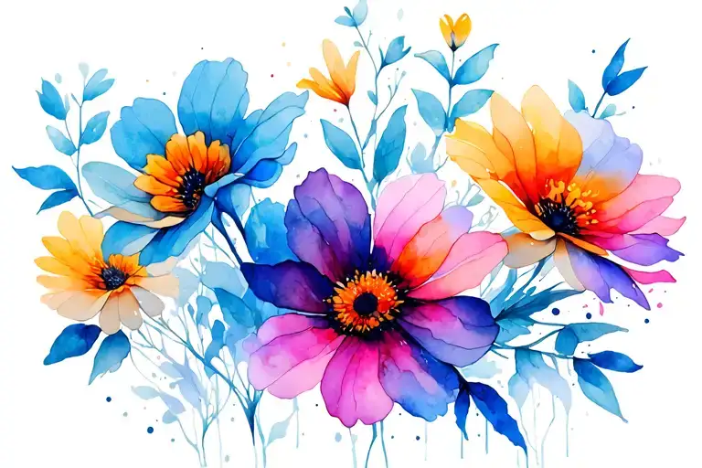 Abstract Transparent Spectacle With Flowers