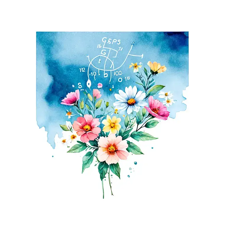 Gps Coordinates With Flowers