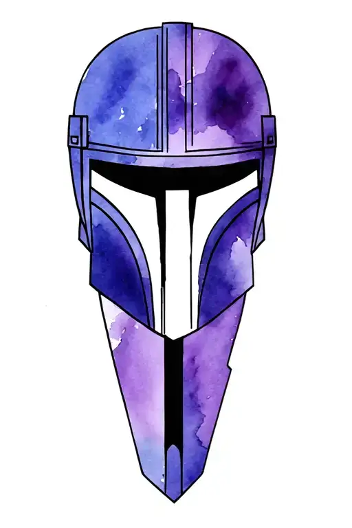 Mandalorian Crest With Purple Paint Background