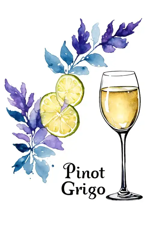 Pinot Grigio Cursive Writing Clean Blue And Purple