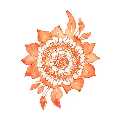 Orange Floral Mandala