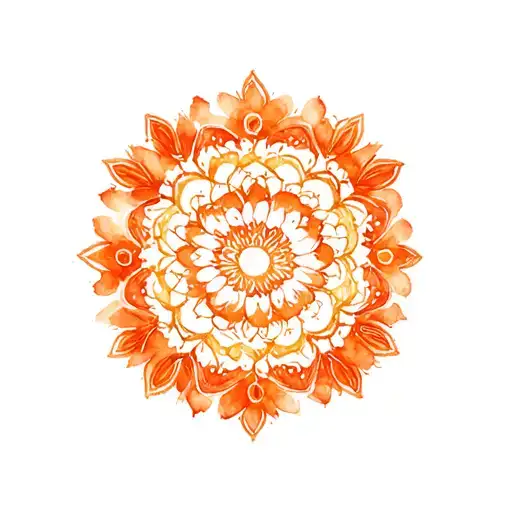 Orange Floral Mandala