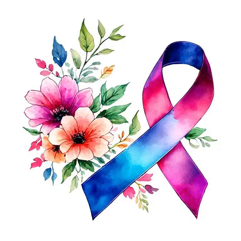 Cancer Ribbon Floral