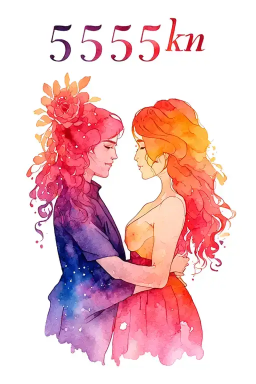 Couple Tattoo Reflecting 5555Km Distance Love Surreal