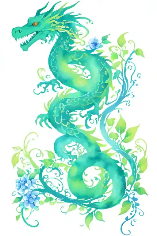 Flower Vines Dragon