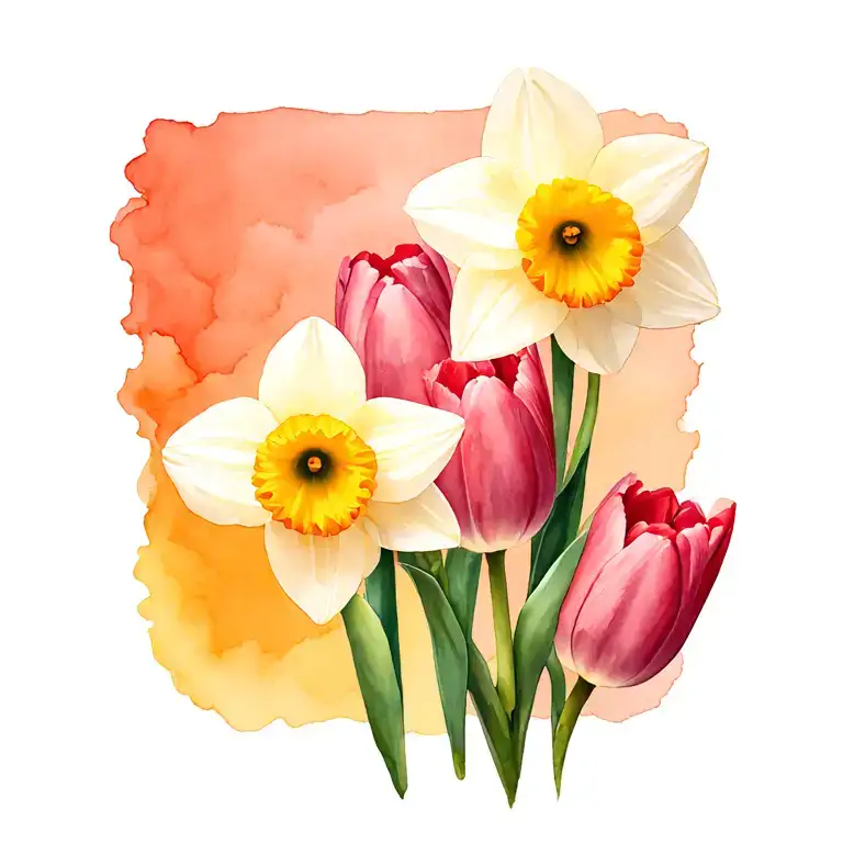 Daffodil And Tulip