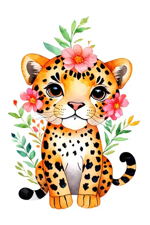Flower Leopard Due Little Toddlers
