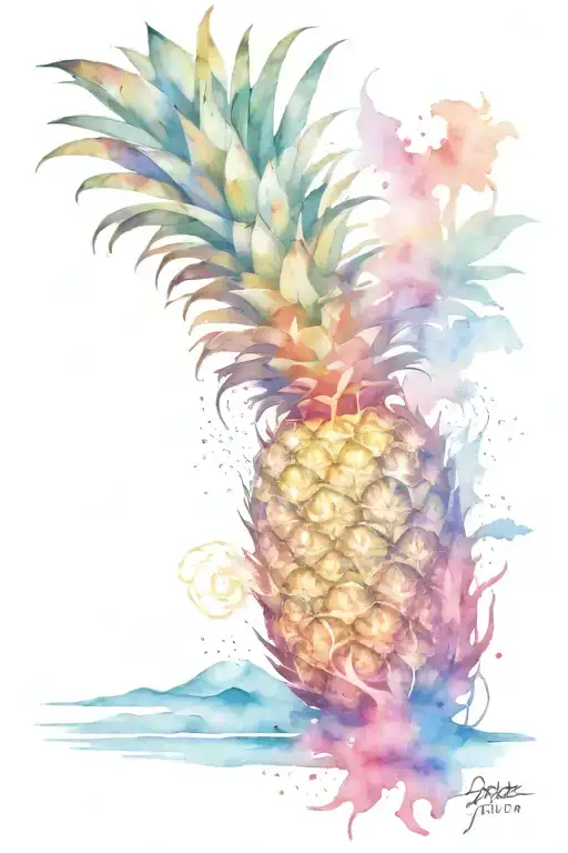 Pineapple And Beach Scene