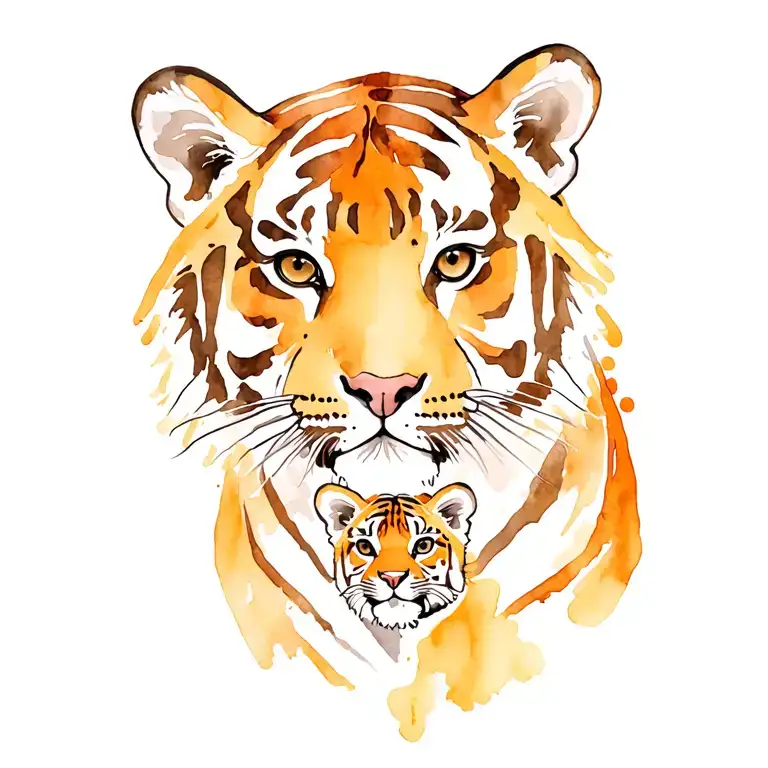 Tiger And Cub