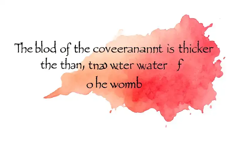 The Blood Of The Covenant Is Thicker Than The Water Of The Womb