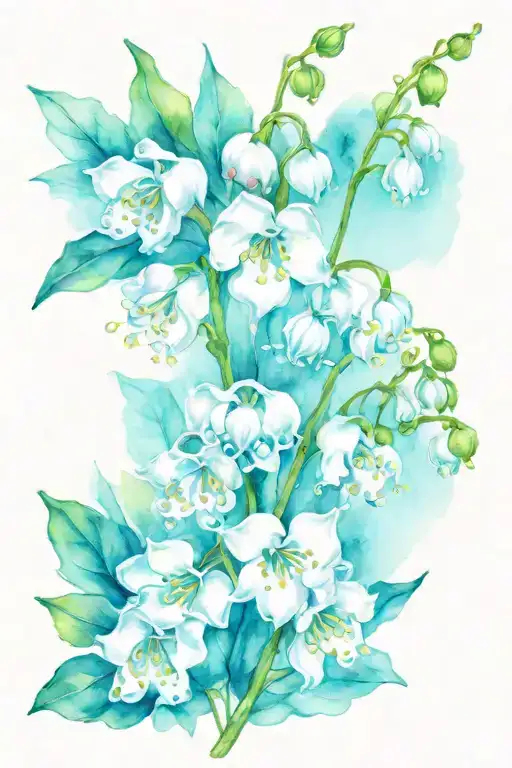 Lily Of The Valley Flowers And Hawthorn Flowers And Chrysanthemum Flowers