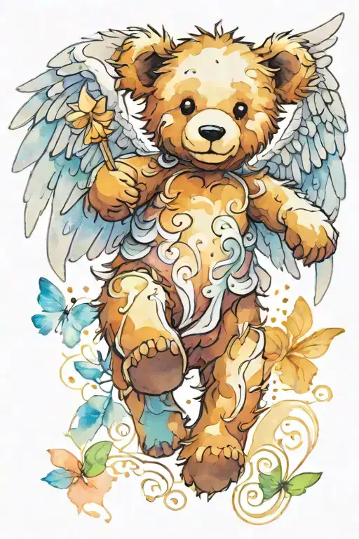 A Teddy Bear With Angel Wings