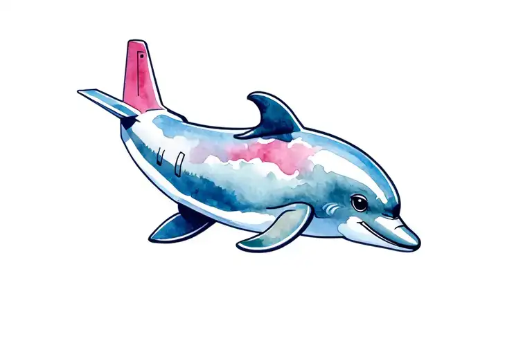 Cute Dolphin Jumping Over A Plane Flying