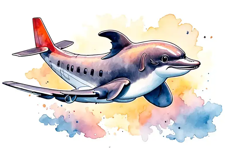 Cute Dolphin Jumping Over A Plane