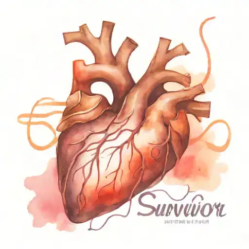 Human Heart Beat Line With Words Survivor Symbol Intertwined