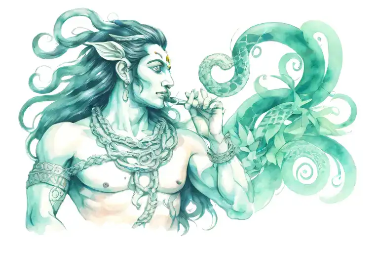 Aesthetic Shiva With Snake