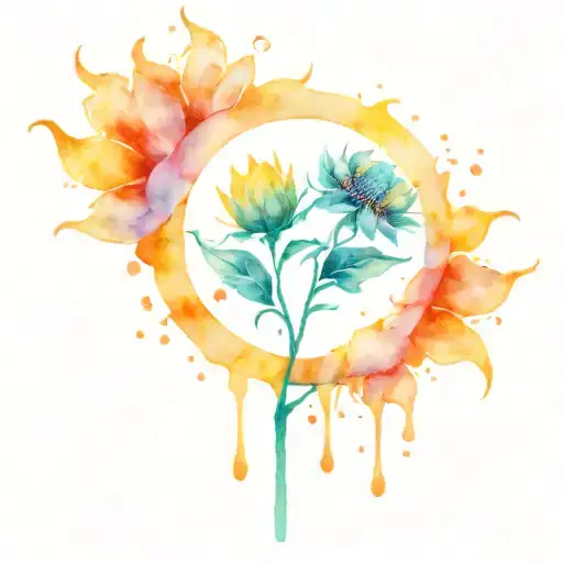 Sun Shaped Flowery Sunset