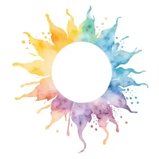 Sun Shaped Sunset With Flower Petals As Rays