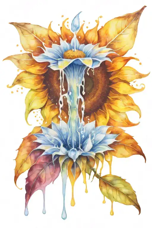 A Fountain Blooming Into A Sunflower With Intricate Details