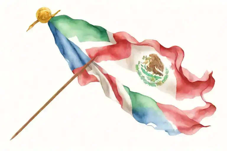 Mexican And British Flag Intertwined