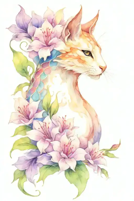 Dragon Cat Flowers Blooming