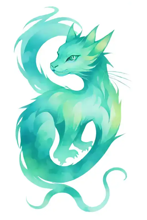 Dragon Cat Abstract Xi