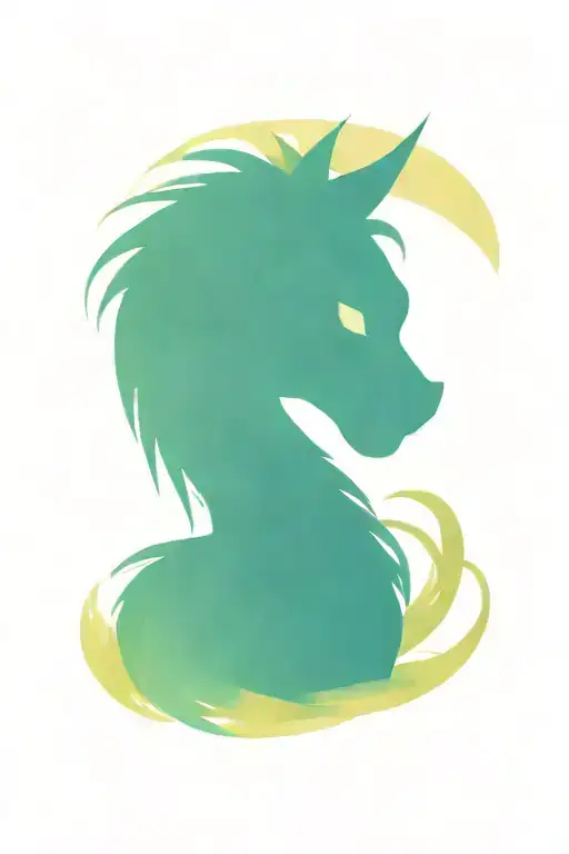 Dragon With Cat Face Background Abstract Circle