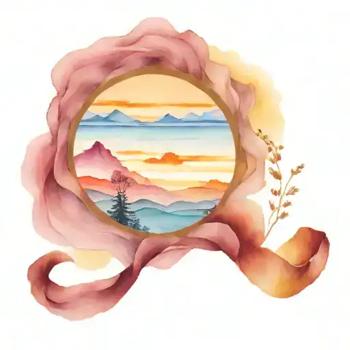 Porch Mountains Field Sunset Sky