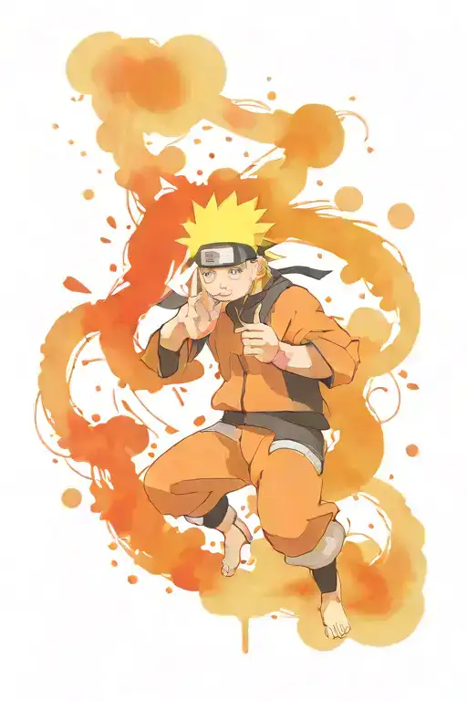 I Want Naruto Characters With Watercolor And Abstract Style