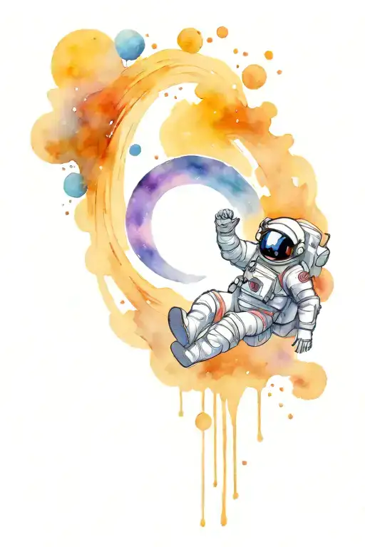 Astronaut In Space Themed